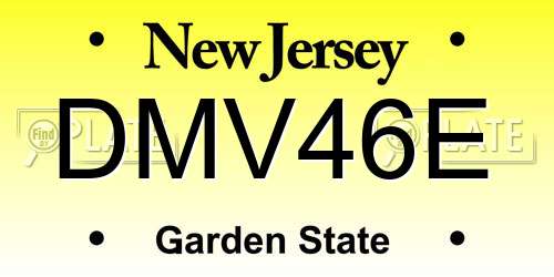 DMV46E New Jersey License Plate