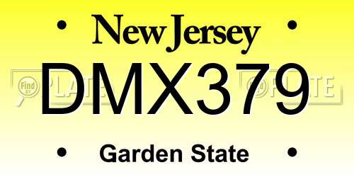 DMX379 New Jersey License Plate