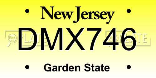 DMX746 New Jersey License Plate