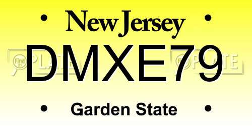 DMXE79 New Jersey License Plate