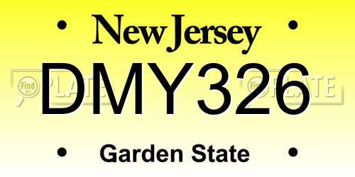 DMY326 New Jersey License Plate