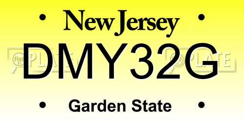 DMY32G New Jersey License Plate