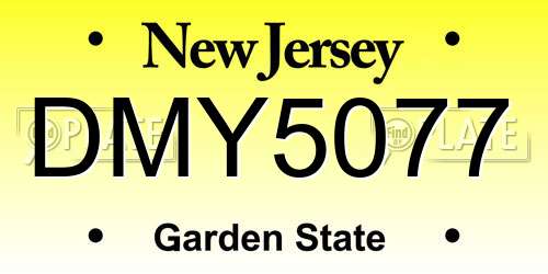 DMY5077 New Jersey License Plate