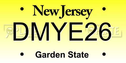 DMYE26 New Jersey License Plate