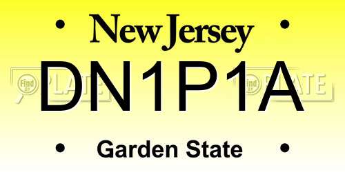 DN1P1A New Jersey License Plate