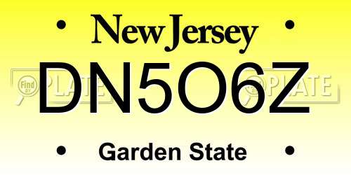 DN5O6Z New Jersey License Plate