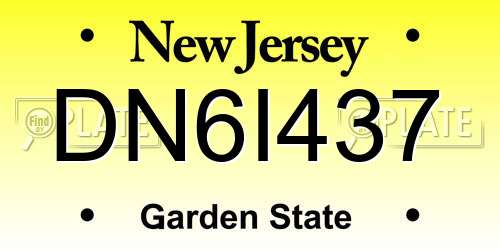 DN6I437 New Jersey License Plate