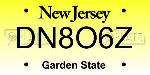 DN8O6Z New Jersey License Plate