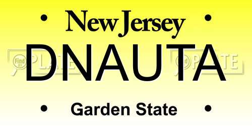 DNAUTA New Jersey License Plate