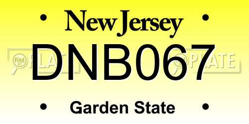 DNB067 New Jersey License Plate