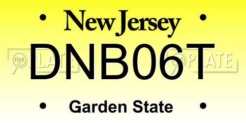 DNB06T New Jersey License Plate