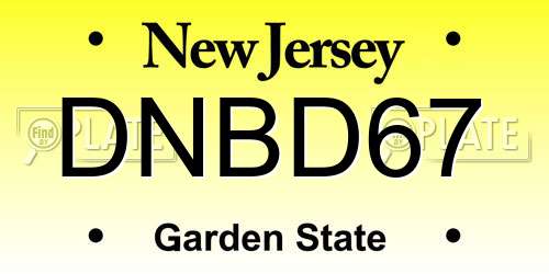 DNBD67 New Jersey License Plate