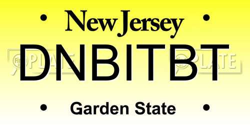 DNBITBT New Jersey License Plate