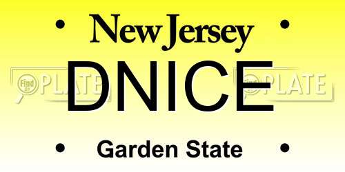 DNICE New Jersey License Plate