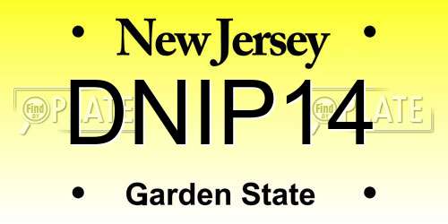 DNIP14 New Jersey License Plate