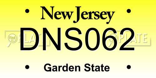 DNS062 New Jersey License Plate