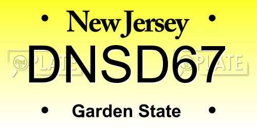 DNSD67 New Jersey License Plate