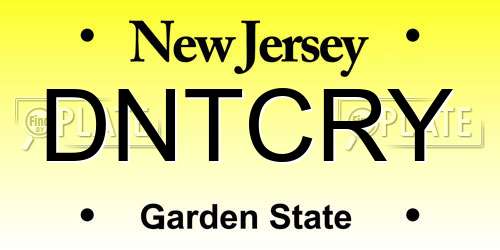 DNTCRY New Jersey License Plate