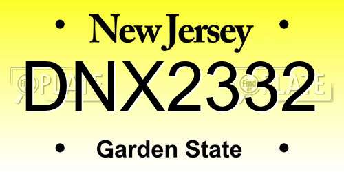 DNX2332 New Jersey License Plate