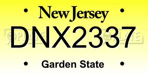 DNX2337 New Jersey License Plate