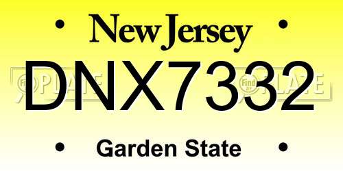 DNX7332 New Jersey License Plate