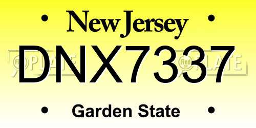 DNX7337 New Jersey License Plate