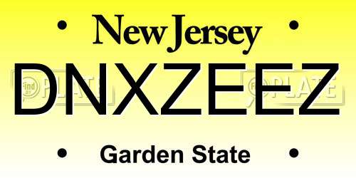 DNXZEEZ New Jersey License Plate