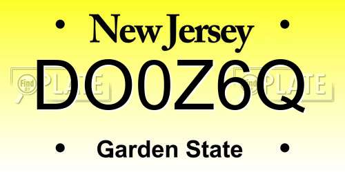 DO0Z6Q New Jersey License Plate