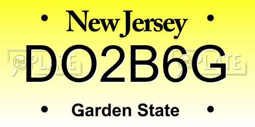 DO2B6G New Jersey License Plate