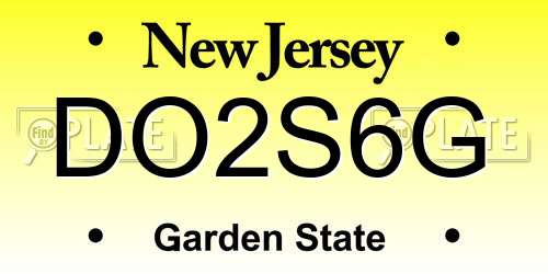 DO2S6G New Jersey License Plate