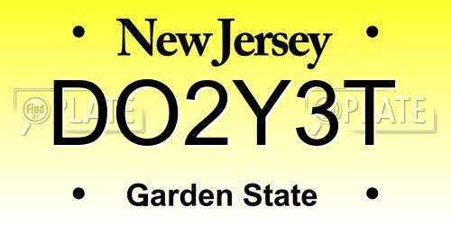 DO2Y3T New Jersey License Plate
