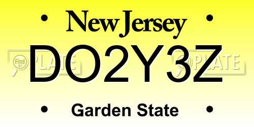 DO2Y3Z New Jersey License Plate