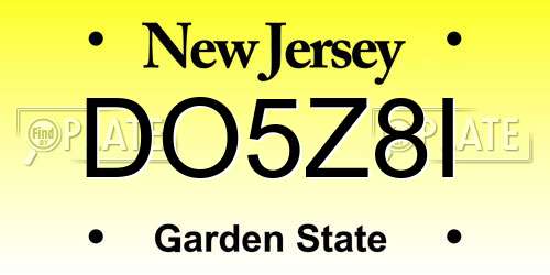 DO5Z8I New Jersey License Plate