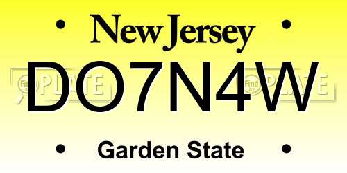 DO7N4W New Jersey License Plate