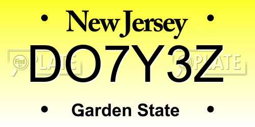 DO7Y3Z New Jersey License Plate