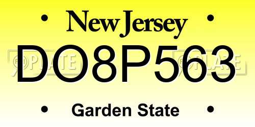 DO8P563 New Jersey License Plate