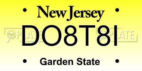 DO8T8I New Jersey License Plate