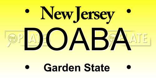 DOABA New Jersey License Plate