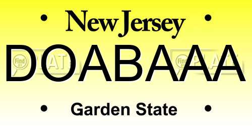 DOABAAA New Jersey License Plate