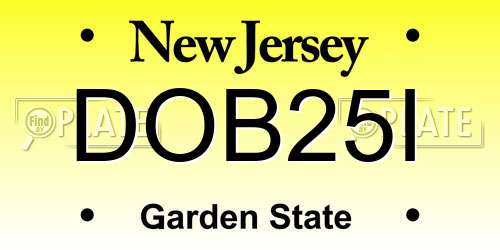 DOB25I New Jersey License Plate