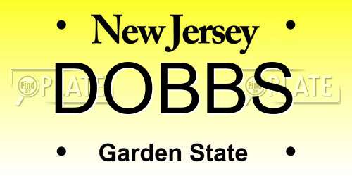 DOBBS New Jersey License Plate