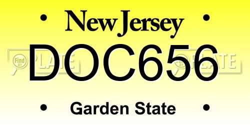 DOC656 New Jersey License Plate