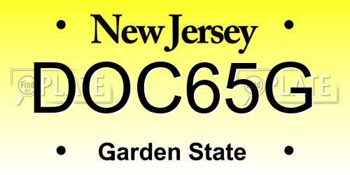 DOC65G New Jersey License Plate