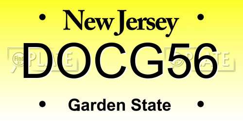 DOCG56 New Jersey License Plate