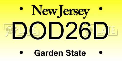 DOD26D New Jersey License Plate