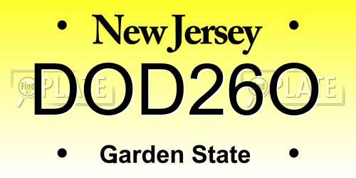 DOD26O New Jersey License Plate