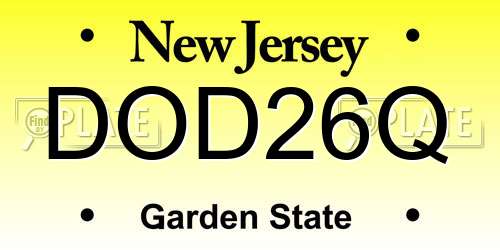 DOD26Q New Jersey License Plate