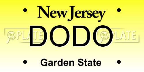 DODO New Jersey License Plate