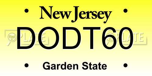 DODT60 New Jersey License Plate