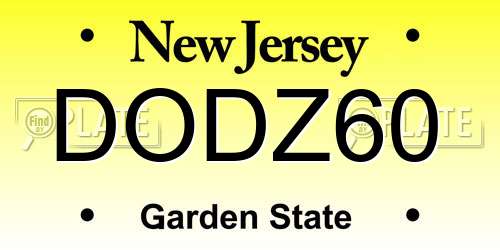 DODZ60 New Jersey License Plate